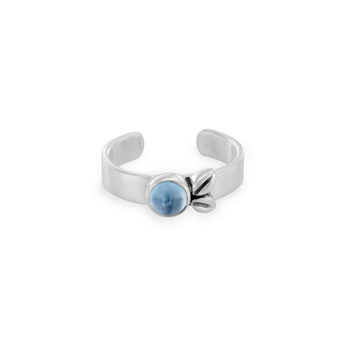 Silver Toe Ring with Topaz