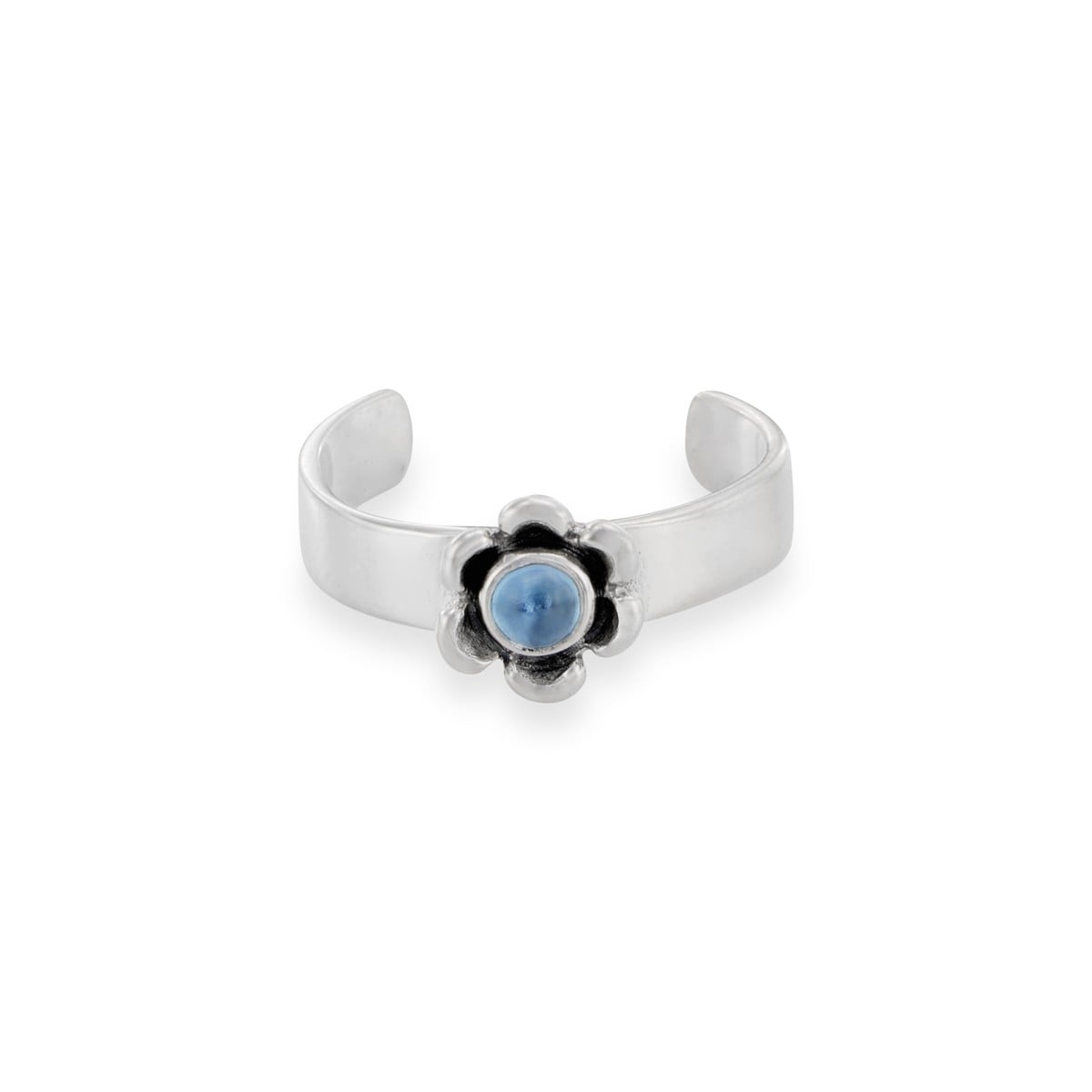 Sterling Silver Toe Ring with Topaz