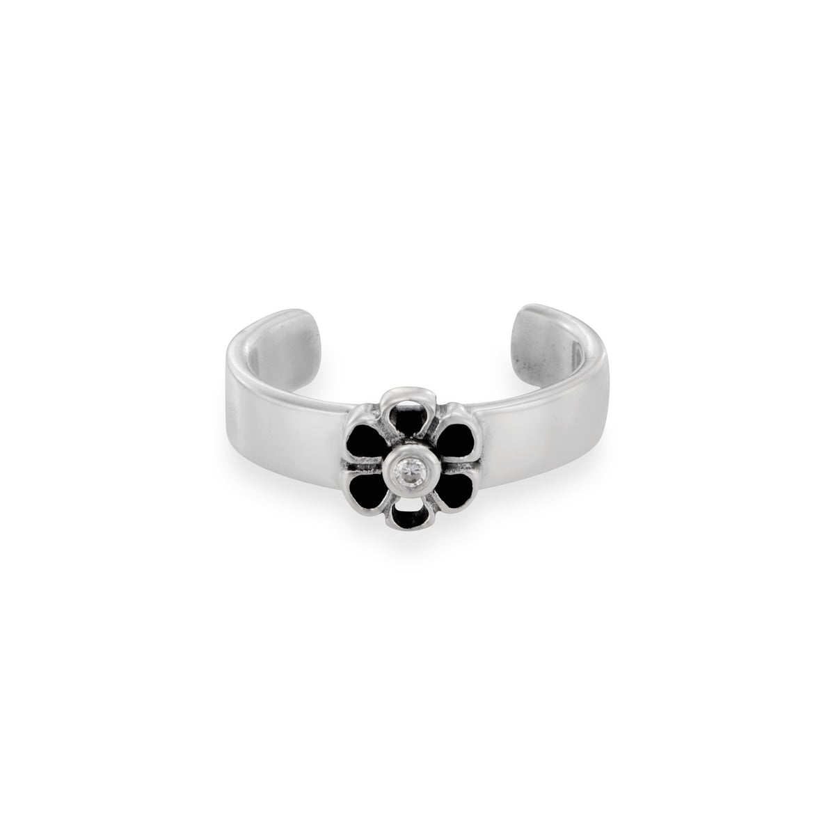 Sterling Silver Toe Ring with Cubic Zirconia