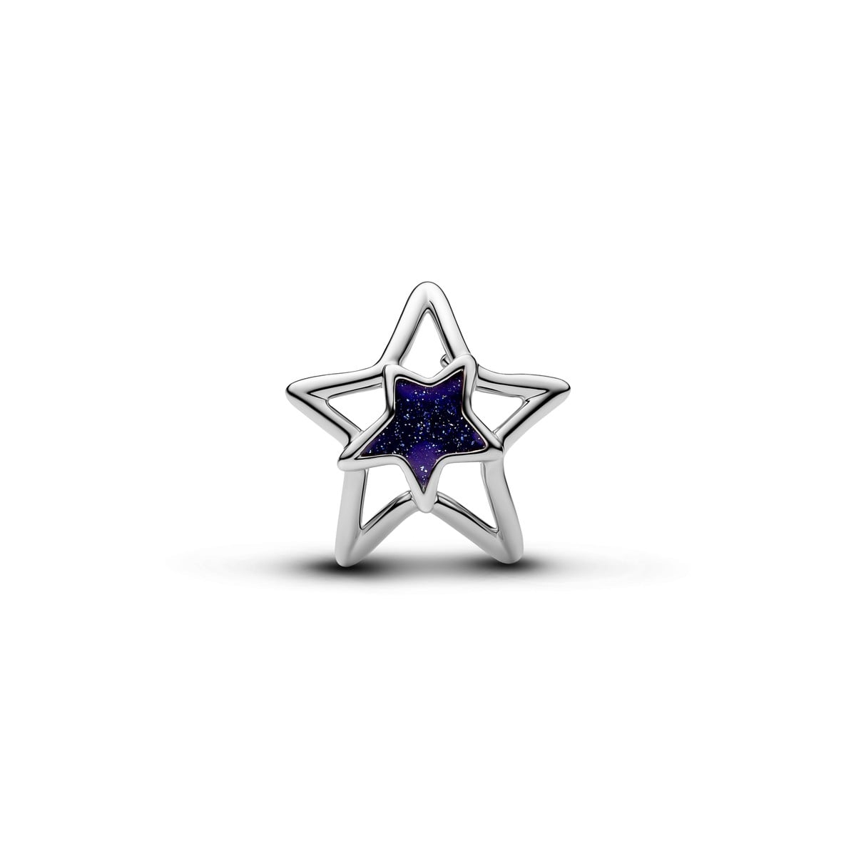 Star Openwork Charm, Platinum Plated
