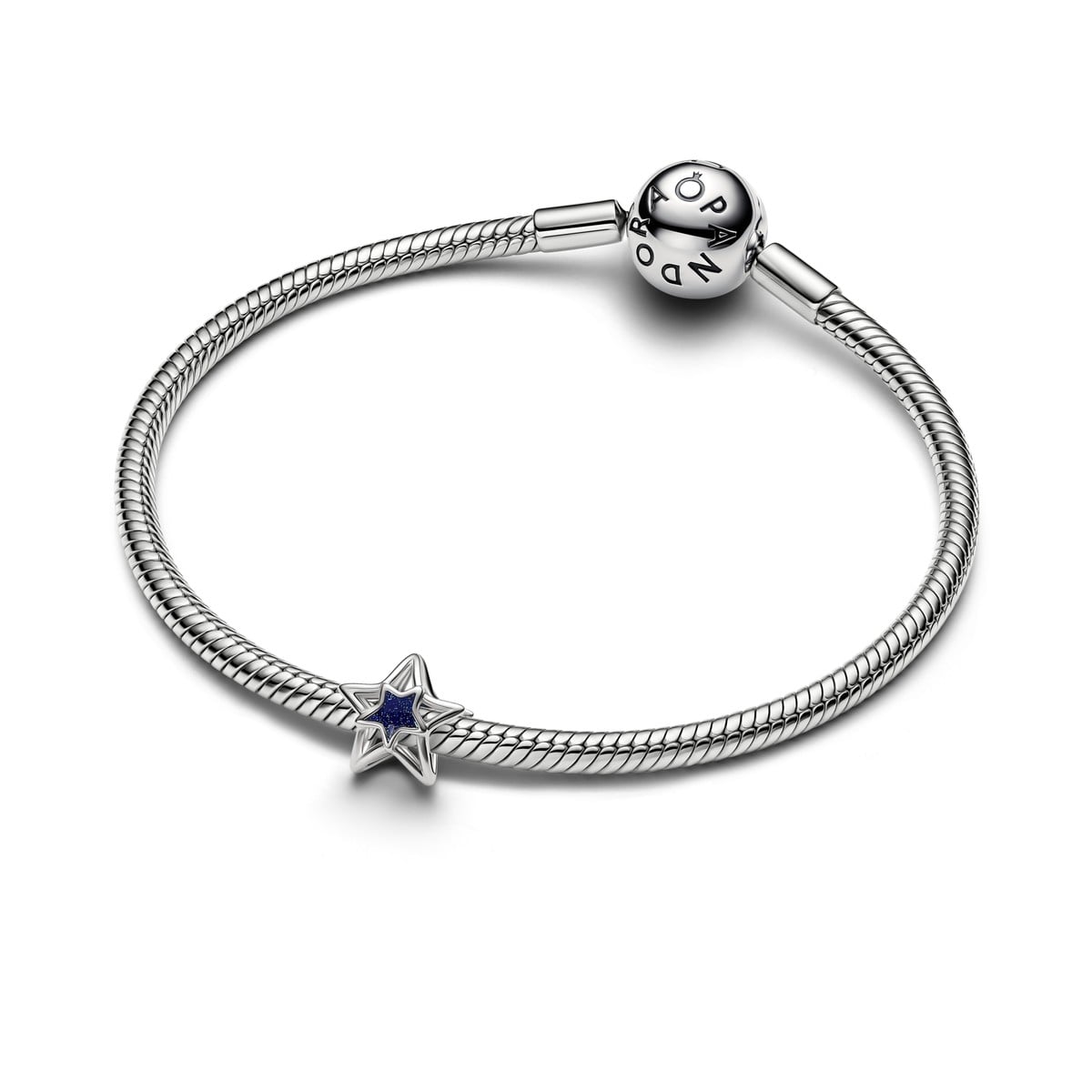 Star Openwork Charm, Platinum Plated