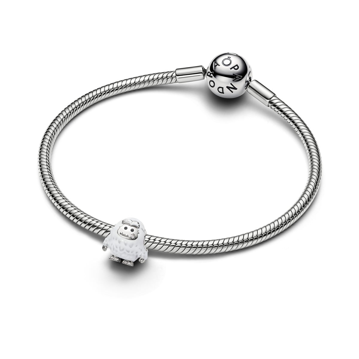 Snowy Yeti Charm, Platinum Plated