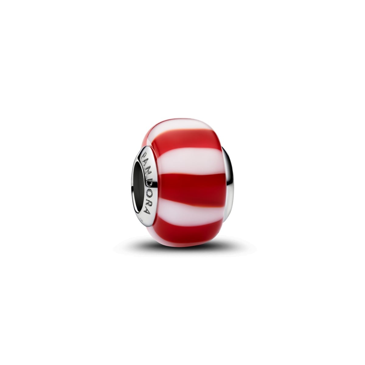Red Peppermint Murano Glass Charm