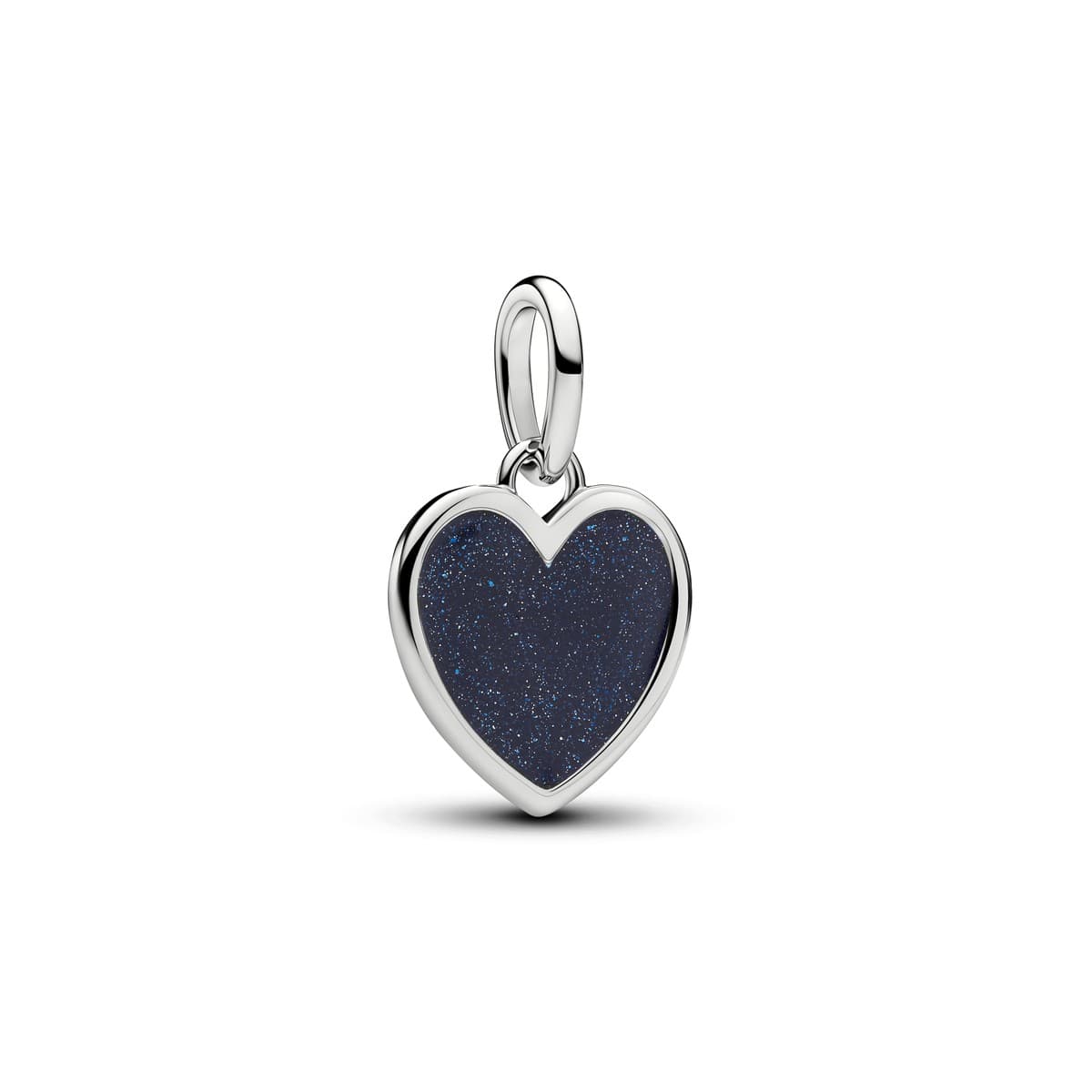 Pandora Engravable Blue Heart Dangle Charm, Platinum Plated 735088C01 735088 — Foto 1 von 3
