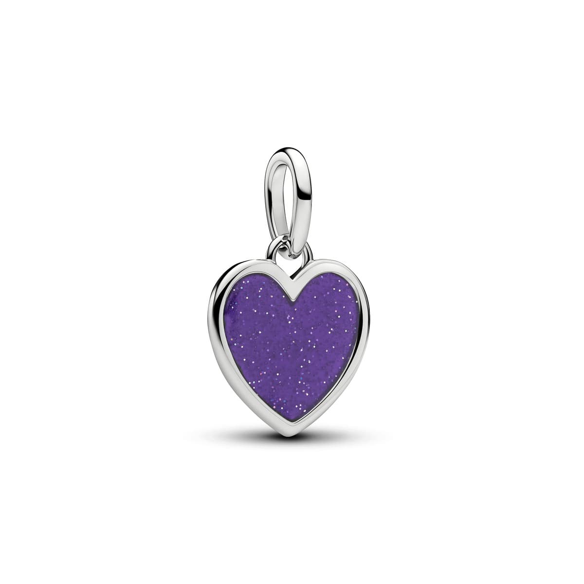 Pandora Engravable Purple Heart Dangle Charm, Platinum Plated 735088C02 735088 — Foto 1 von 3