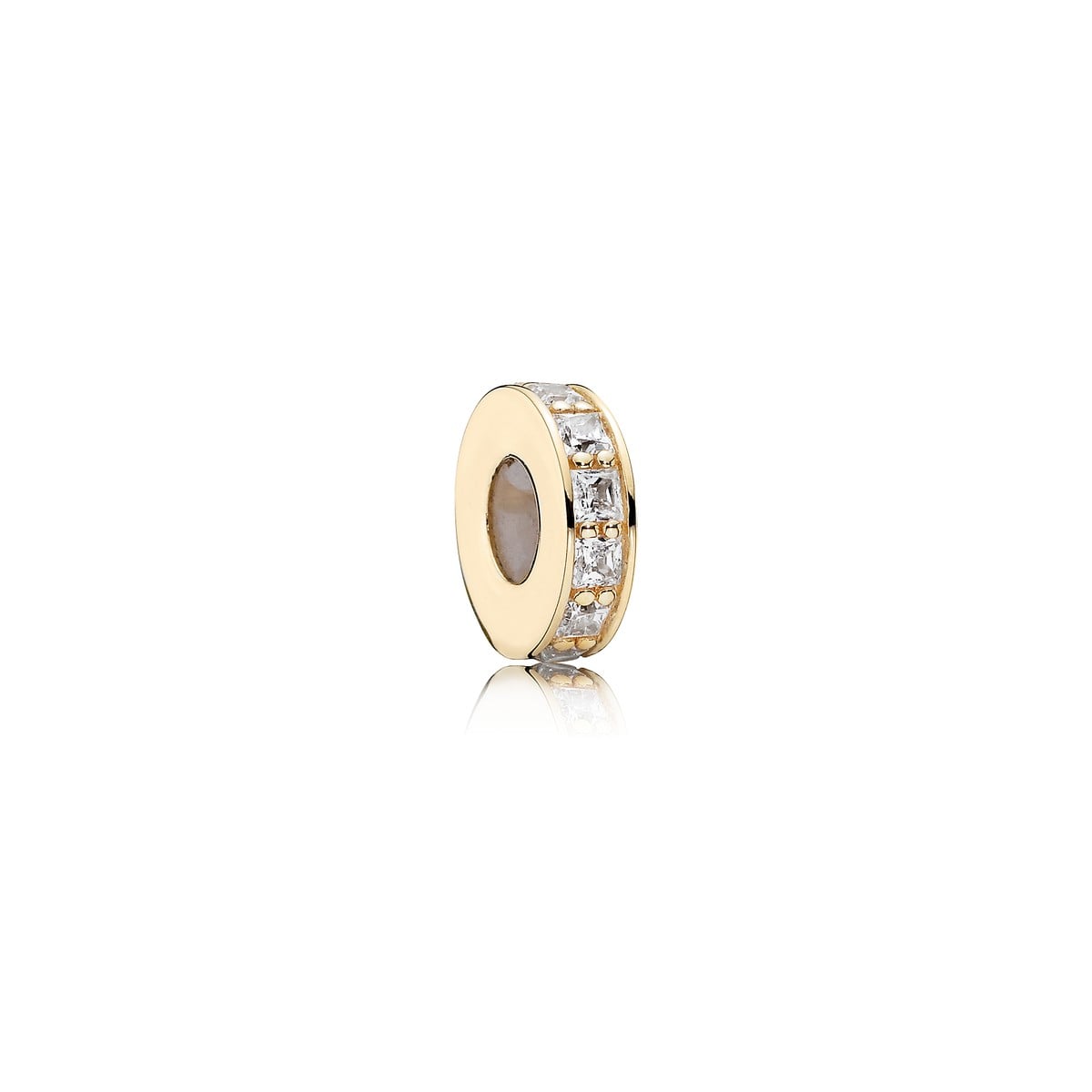Gold Spacer with Cubic Zirconia and Silicone Grip
