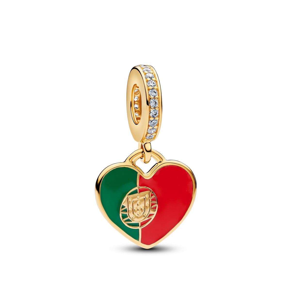 Portugal Flag Heart Dangle Charm