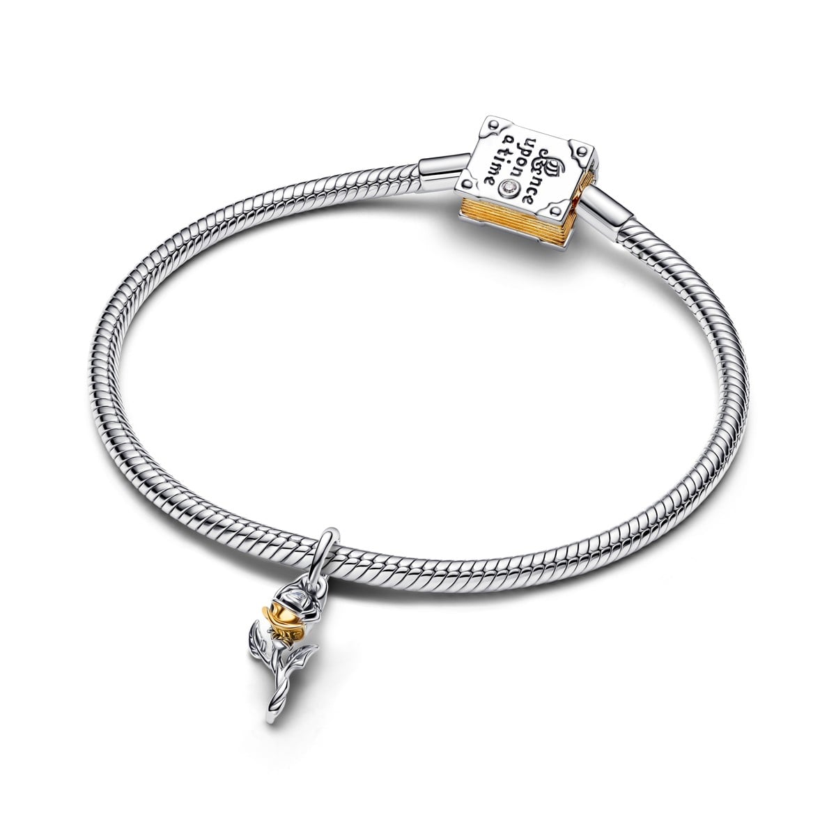 Disney Belle Enchanted Rose Lab-grown Diamond Dangle Charm