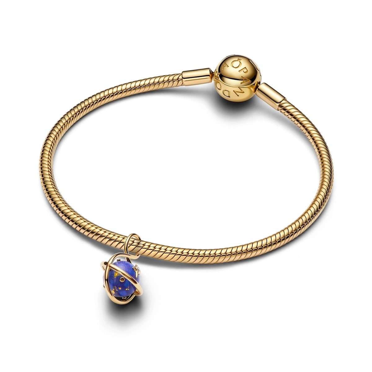 Spinning Celestial Blue Planet Dangle Charm