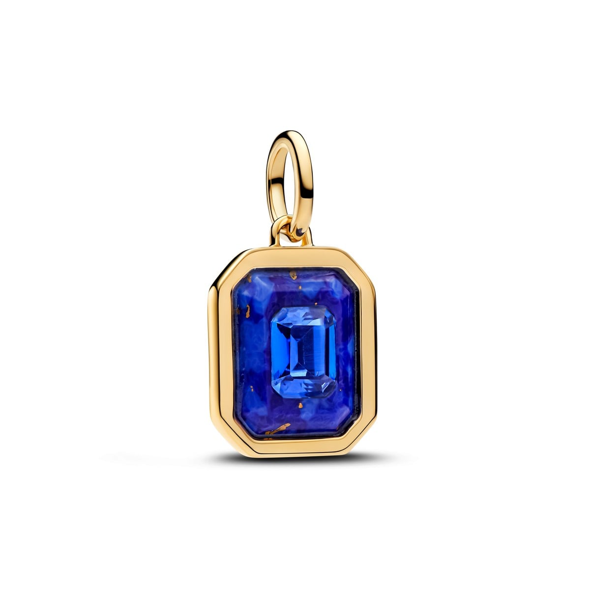 Blue Octagon Stone Pendant Charm