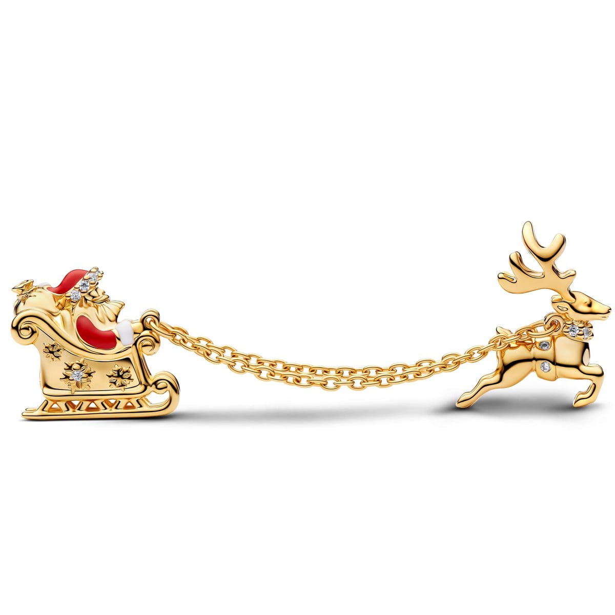 Santa Sleigh Double Charm
