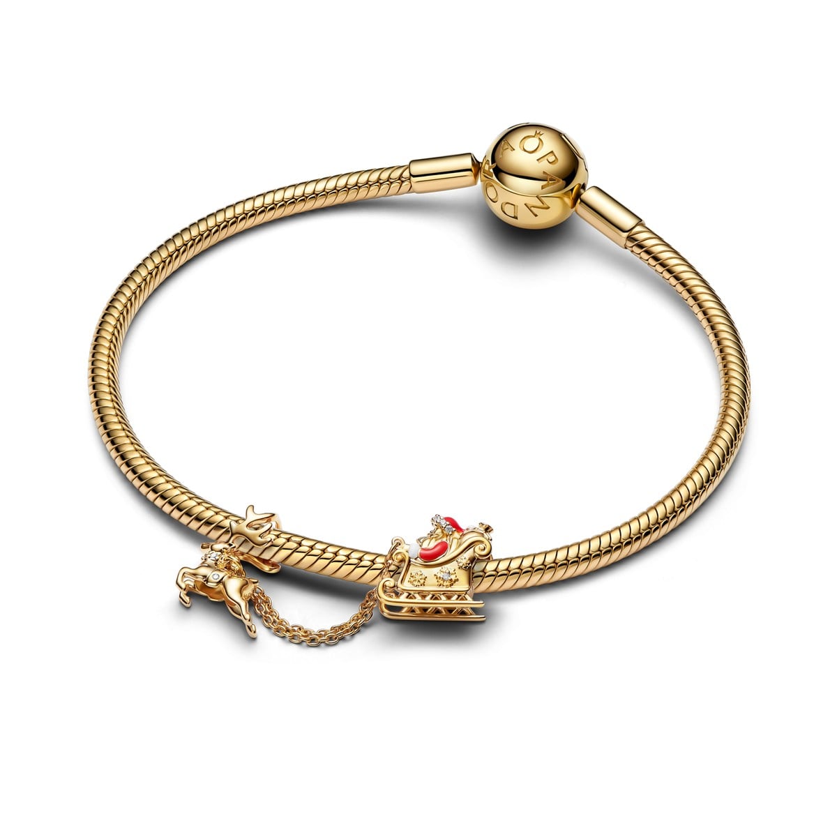 Santa Sleigh Double Charm
