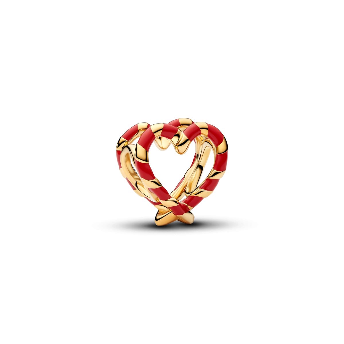 Candy Cane Heart Charm