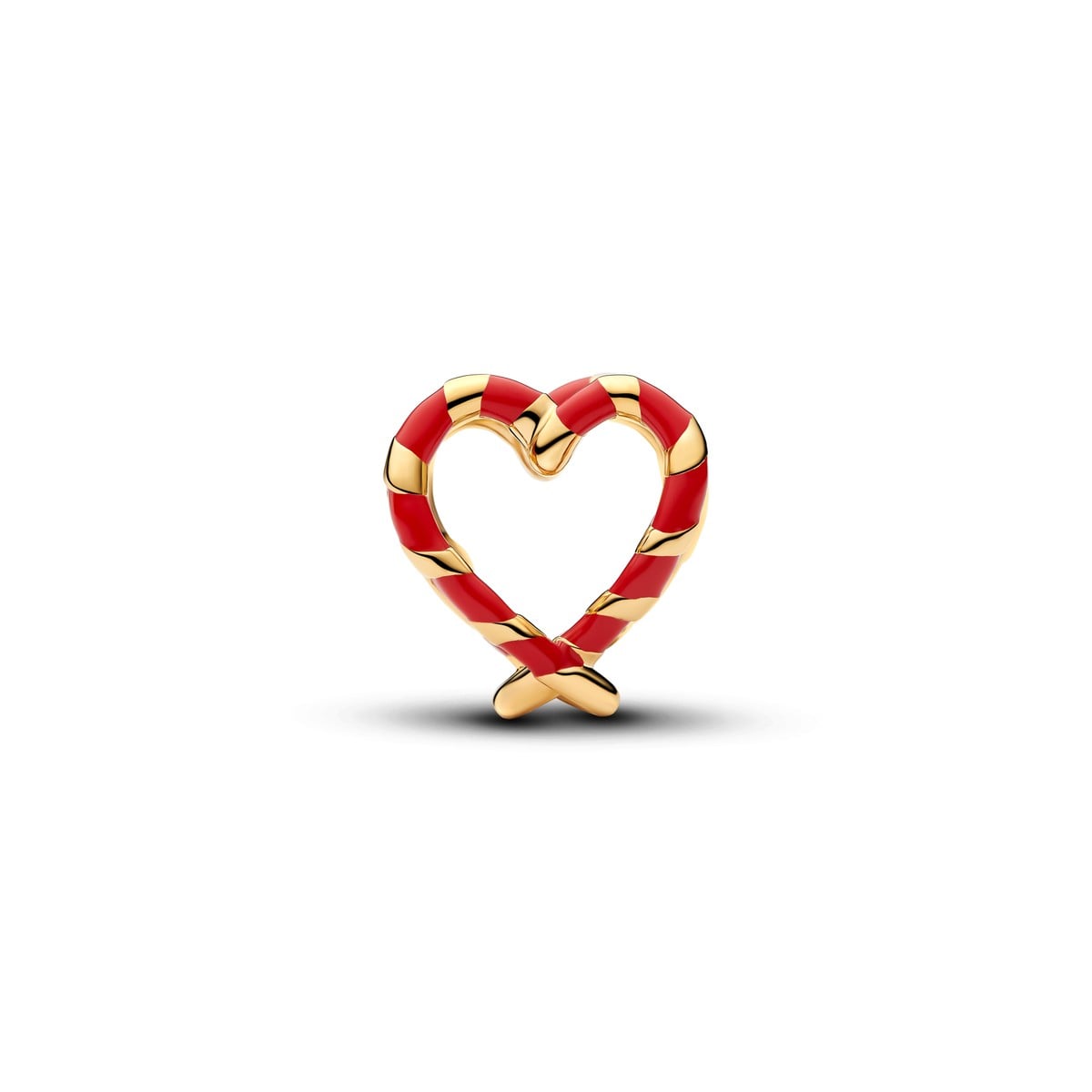 Candy Cane Openwork Heart Charm