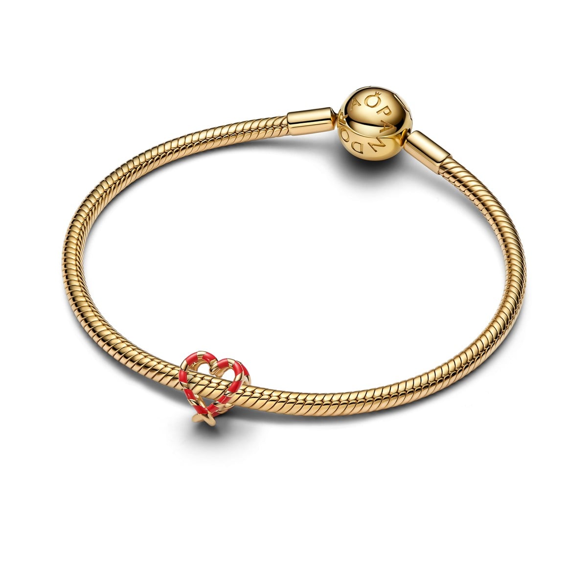 Candy Cane Openwork Heart Charm