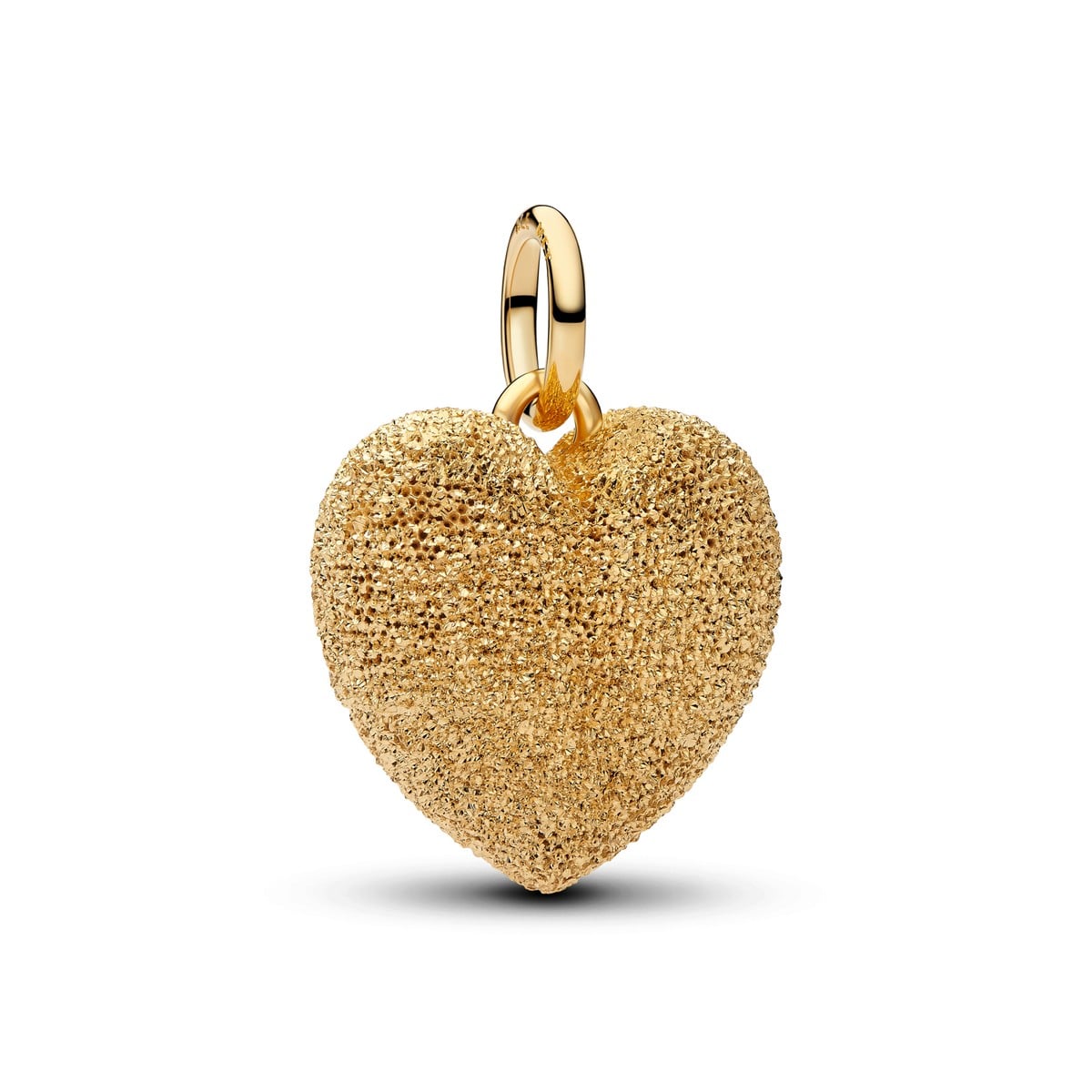 Textured Curved Heart Dangle Charm