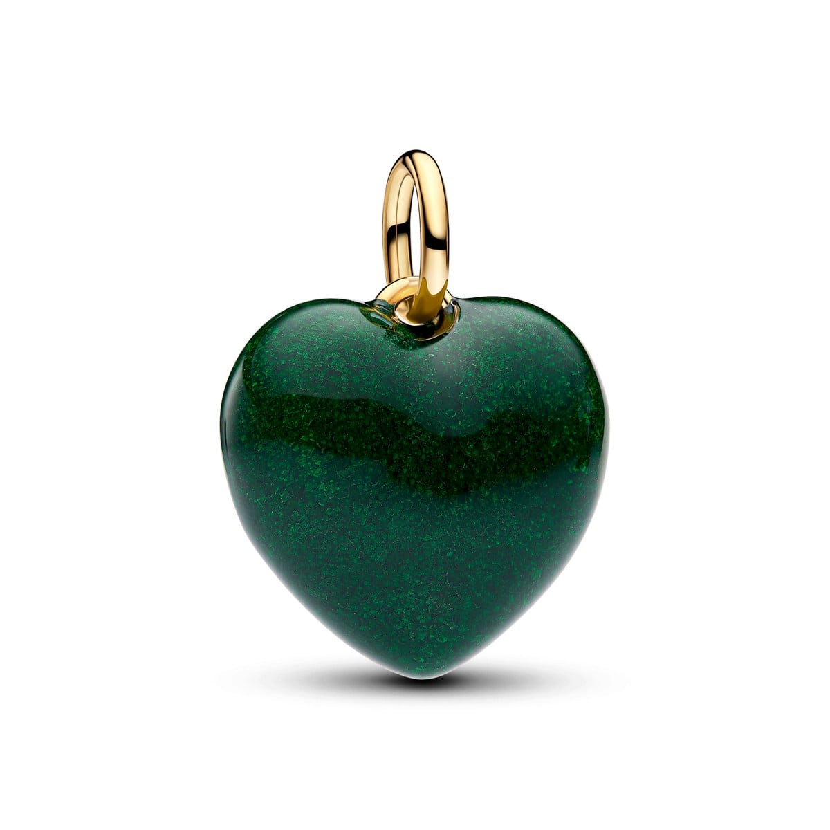 Green Puffy Heart Dangle Charm