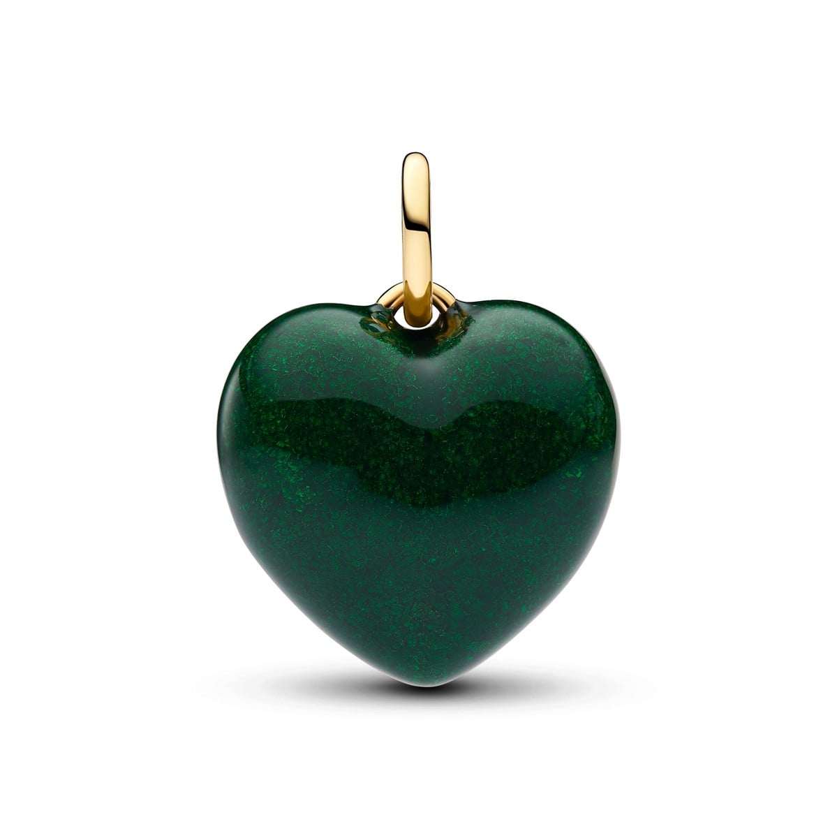 Green Puffy Heart Dangle Charm