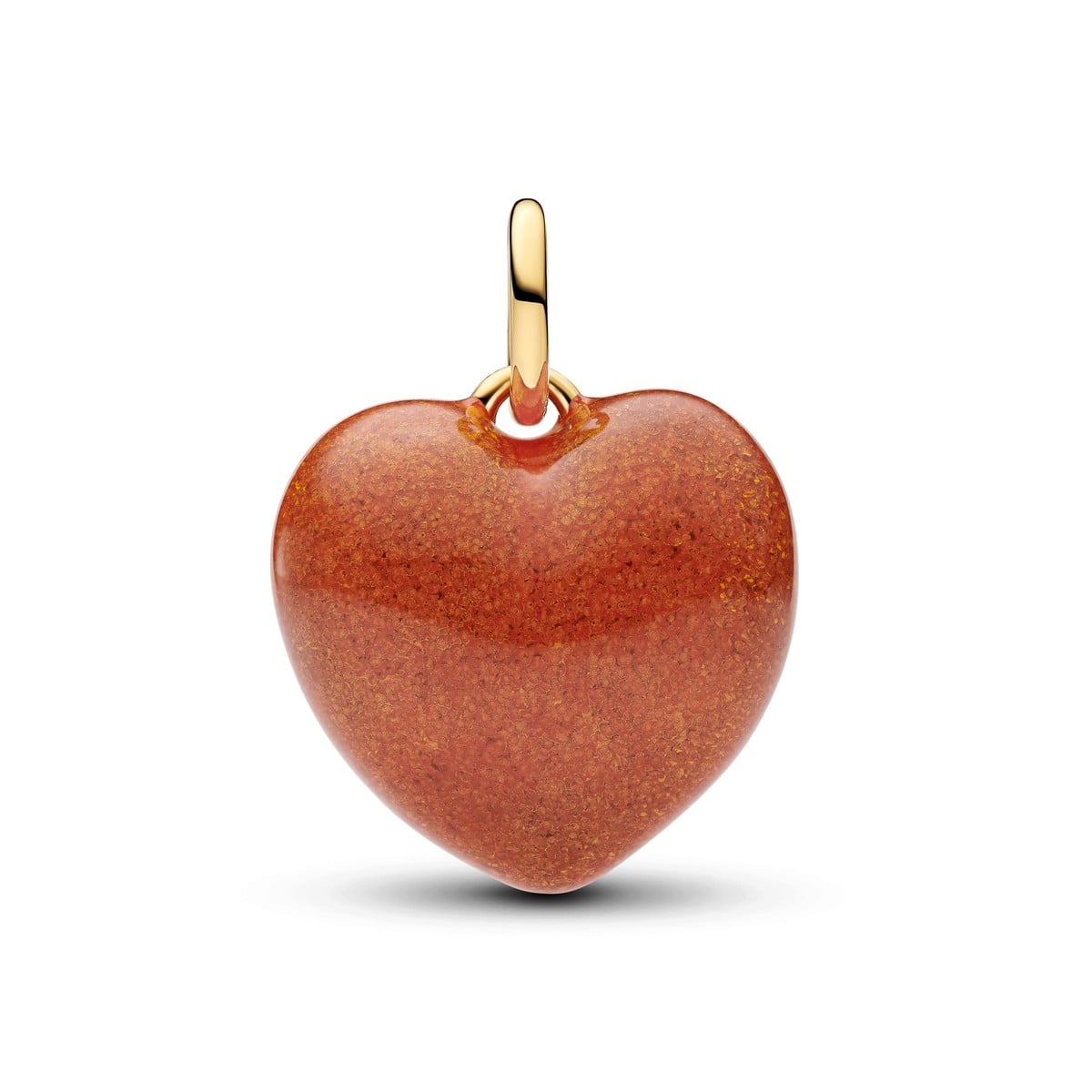 Orange Puffy Heart Dangle Charm