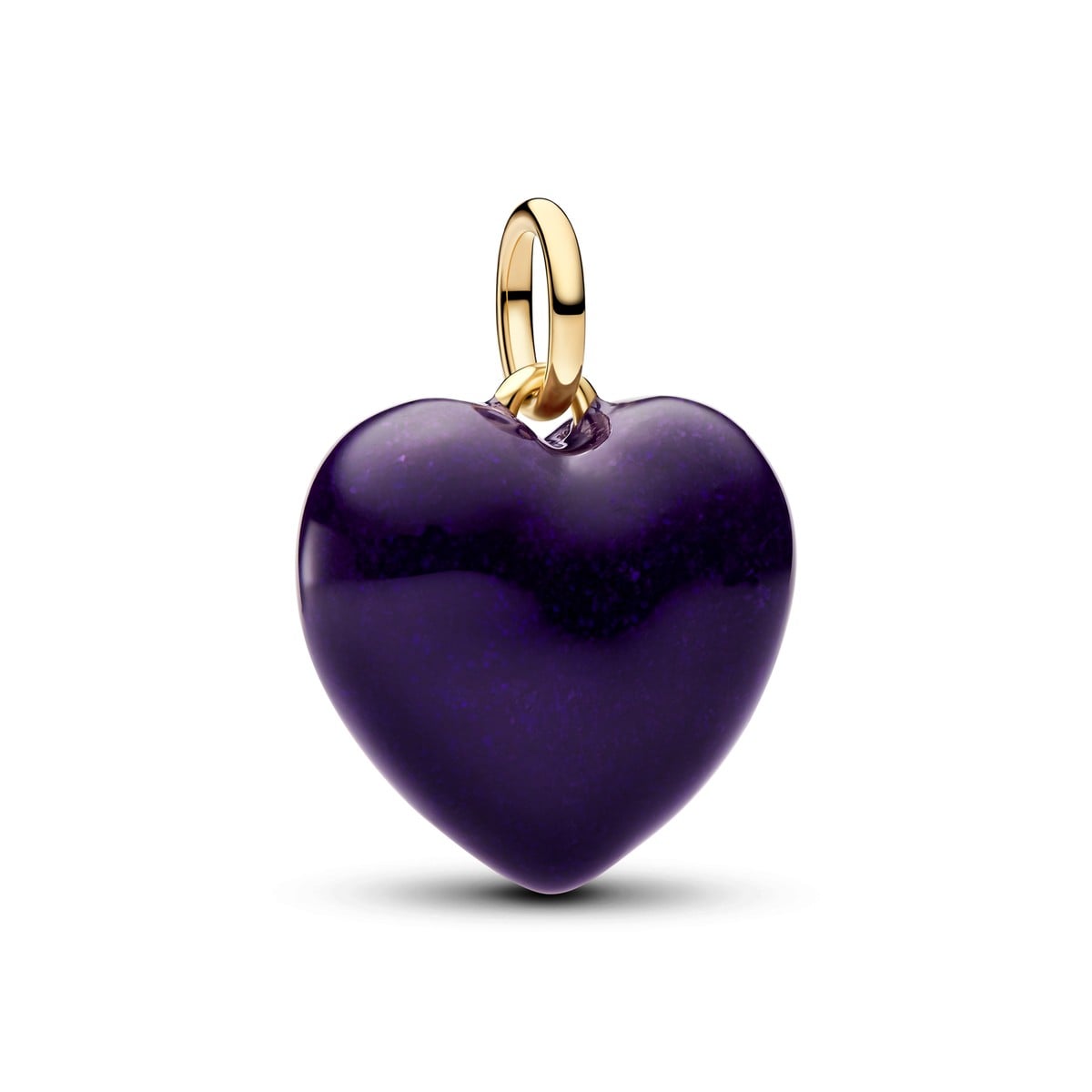 Purple Puffy Heart Dangle Charm