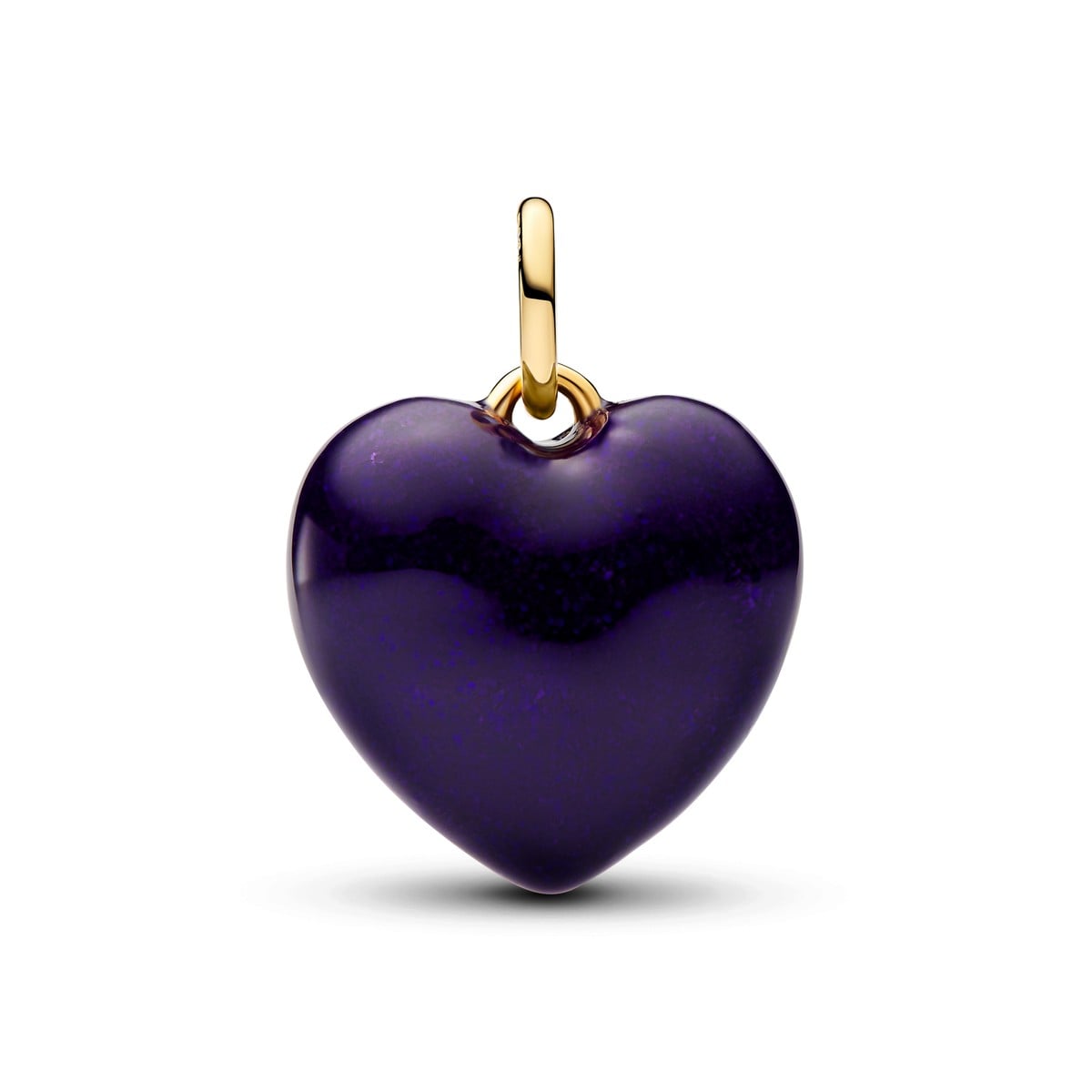 Purple Puffy Heart Dangle Charm