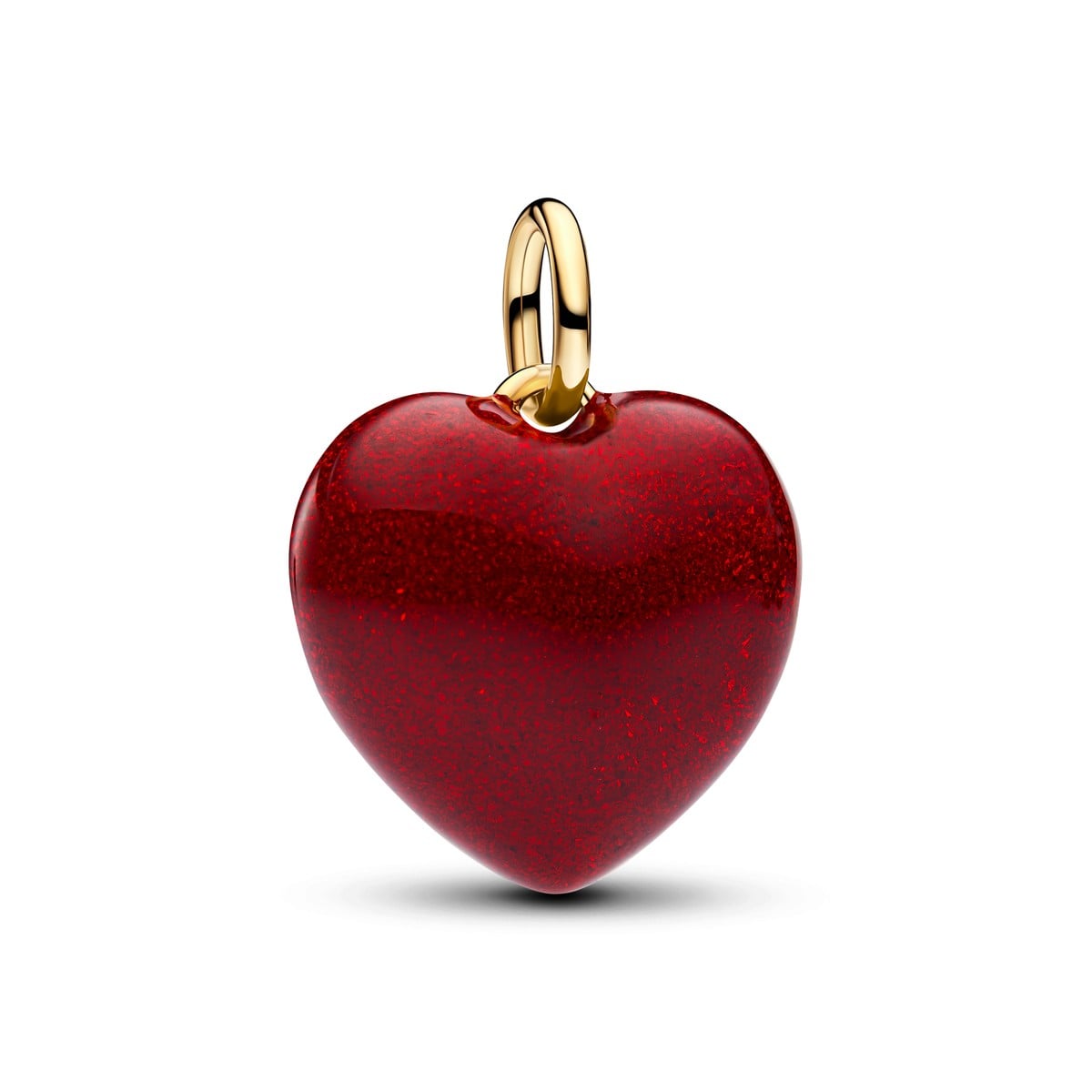 Red Puffy Heart Dangle Charm