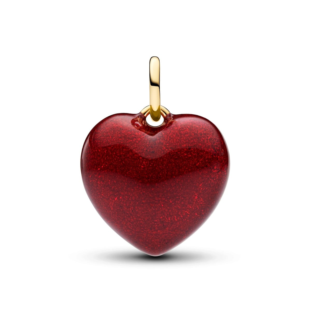Red Puffy Heart Dangle Charm