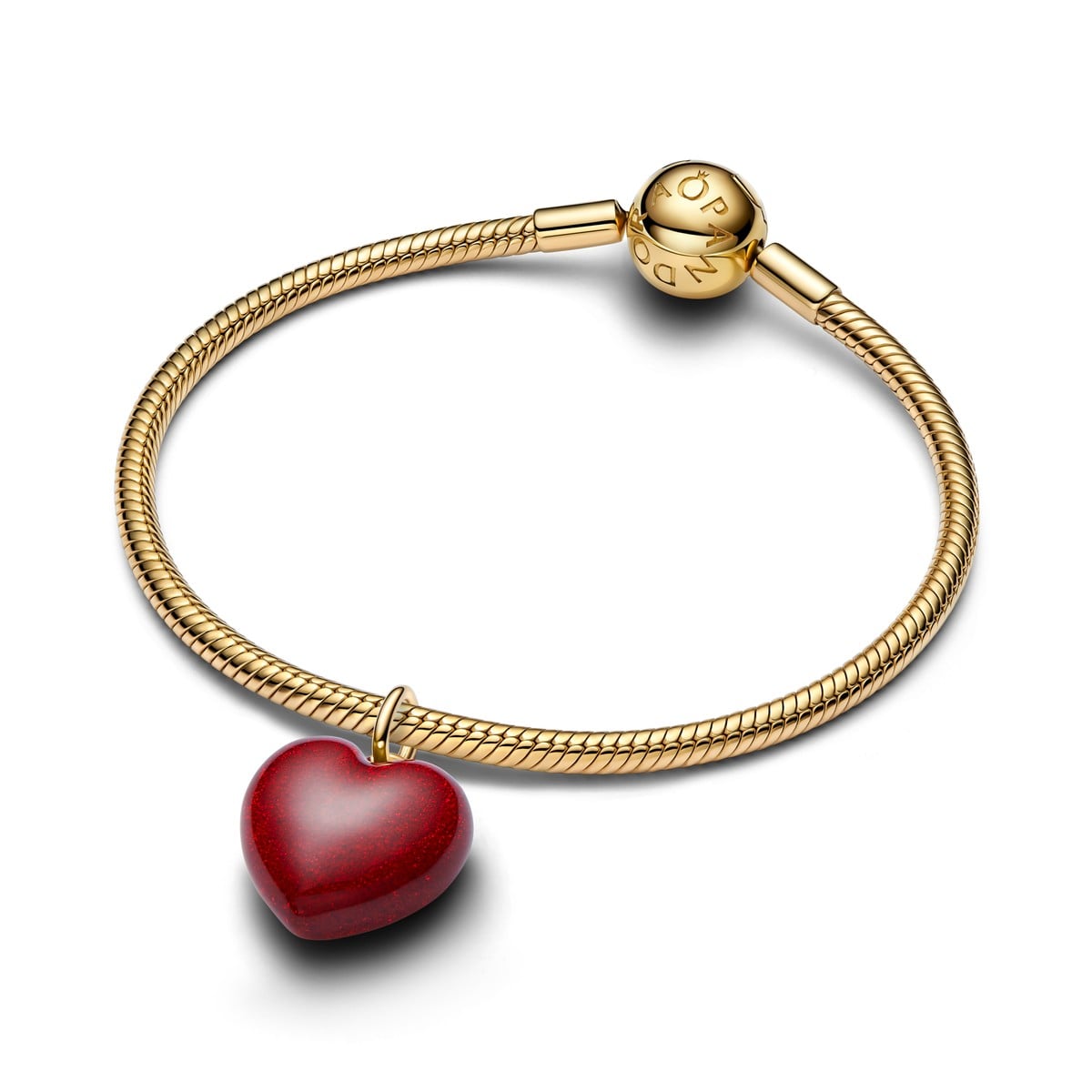 Red Puffy Heart Dangle Charm