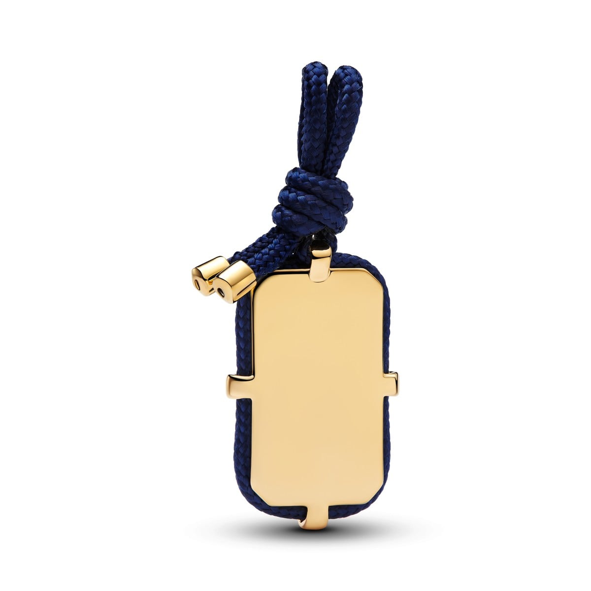 Rectangular Tag Pendant on Blue Cord
