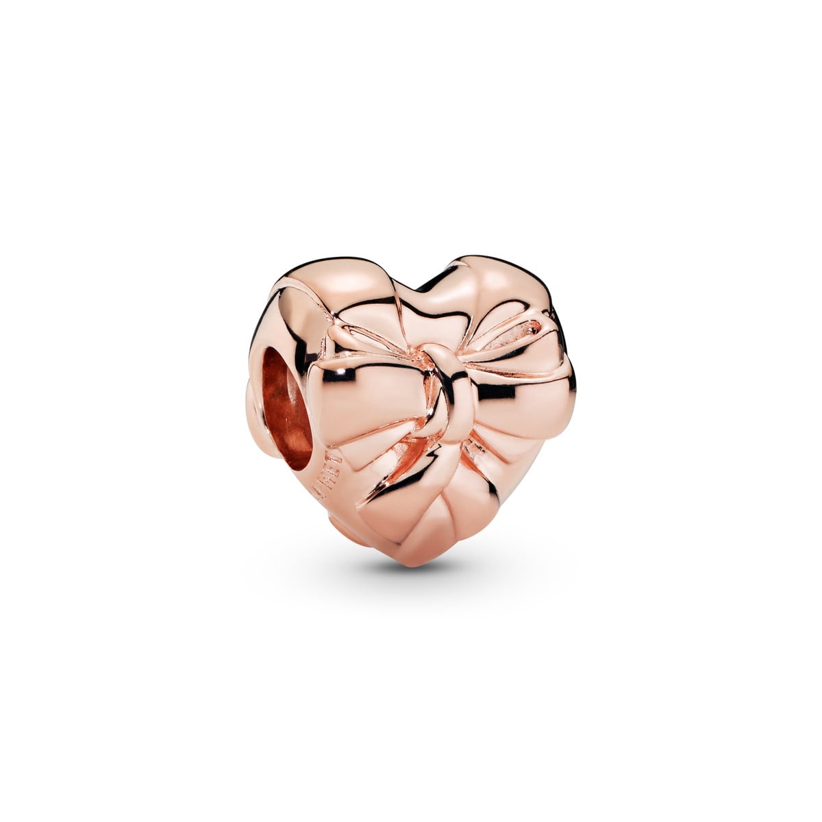 Polished Heart Bow Charm