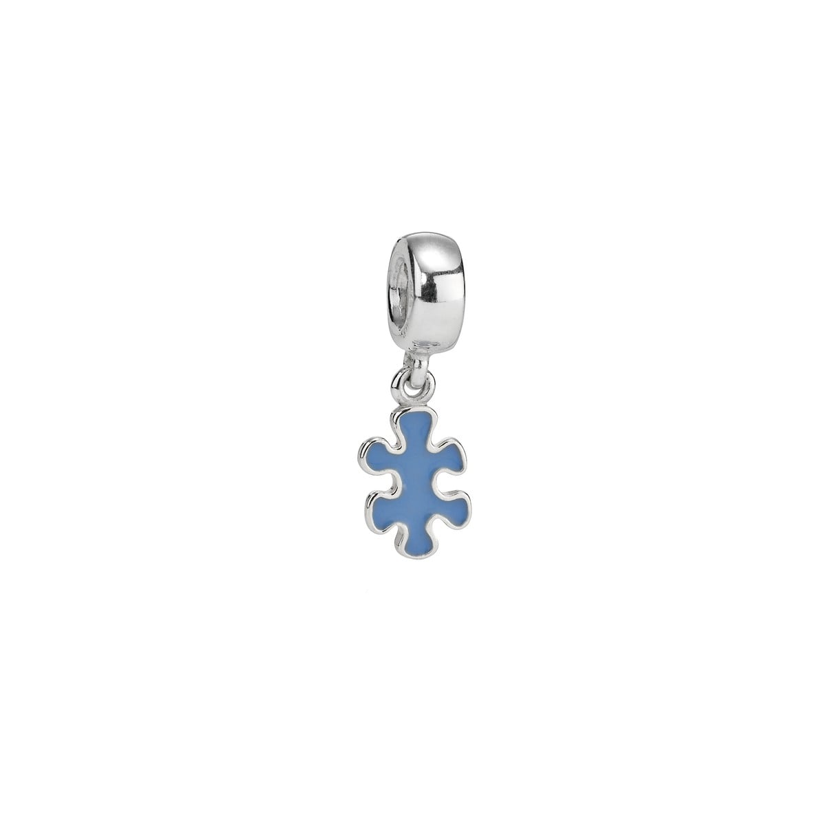 Sterling Silver Charm with Blue Enamel