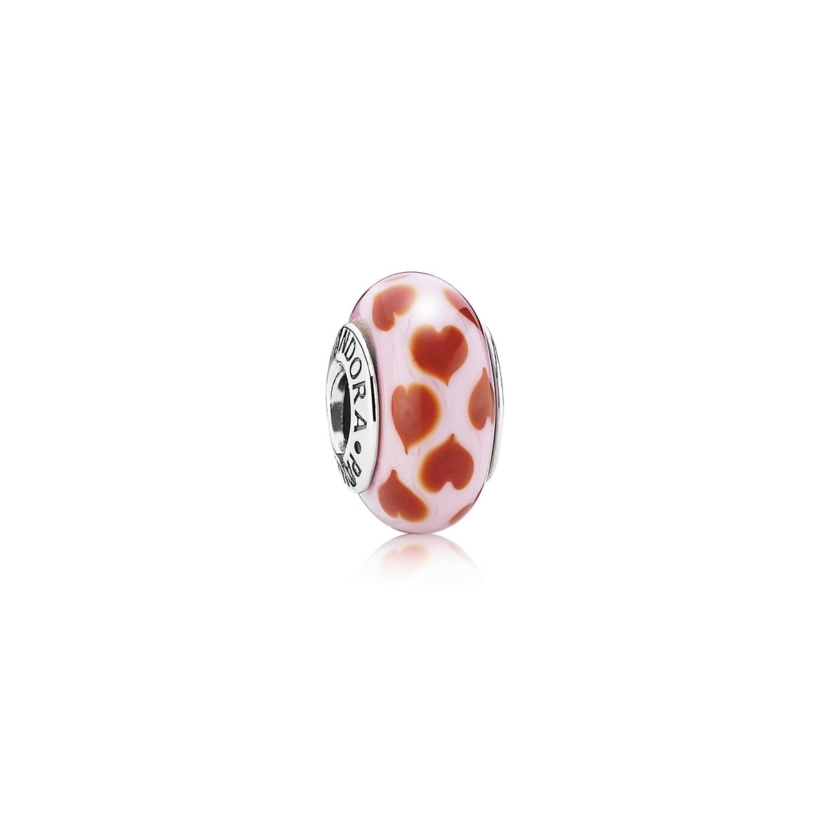 Pink Murano Glass Heart Charm