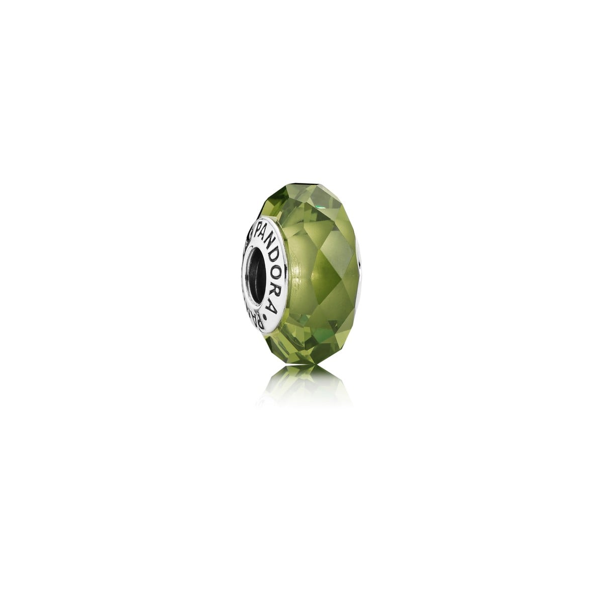 Olive Green Faceted Crystal Charm