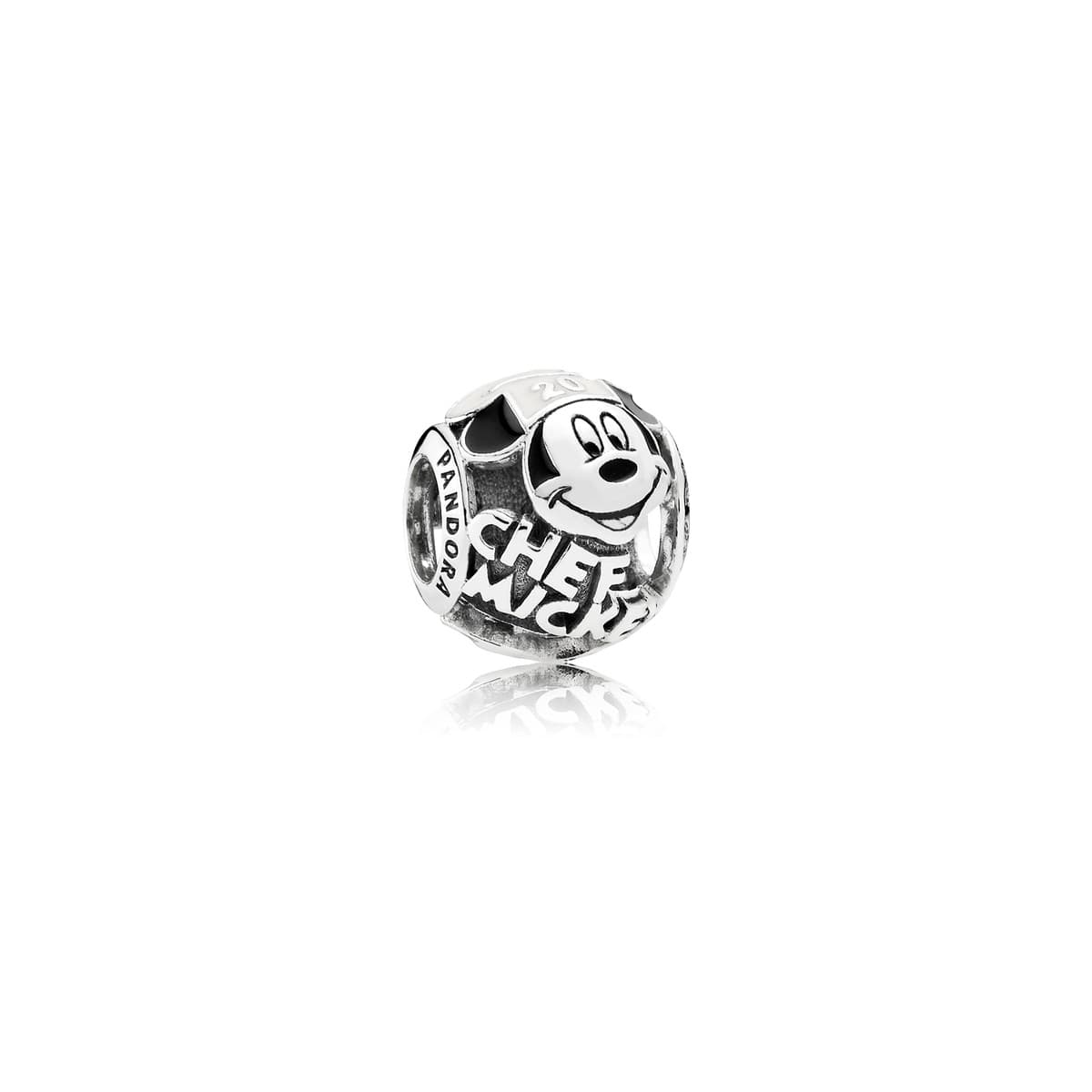Pandora Disney Epcot Silver Charm with White and Black Enamel 791802ENMX 791802 — Foto 1 von 1
