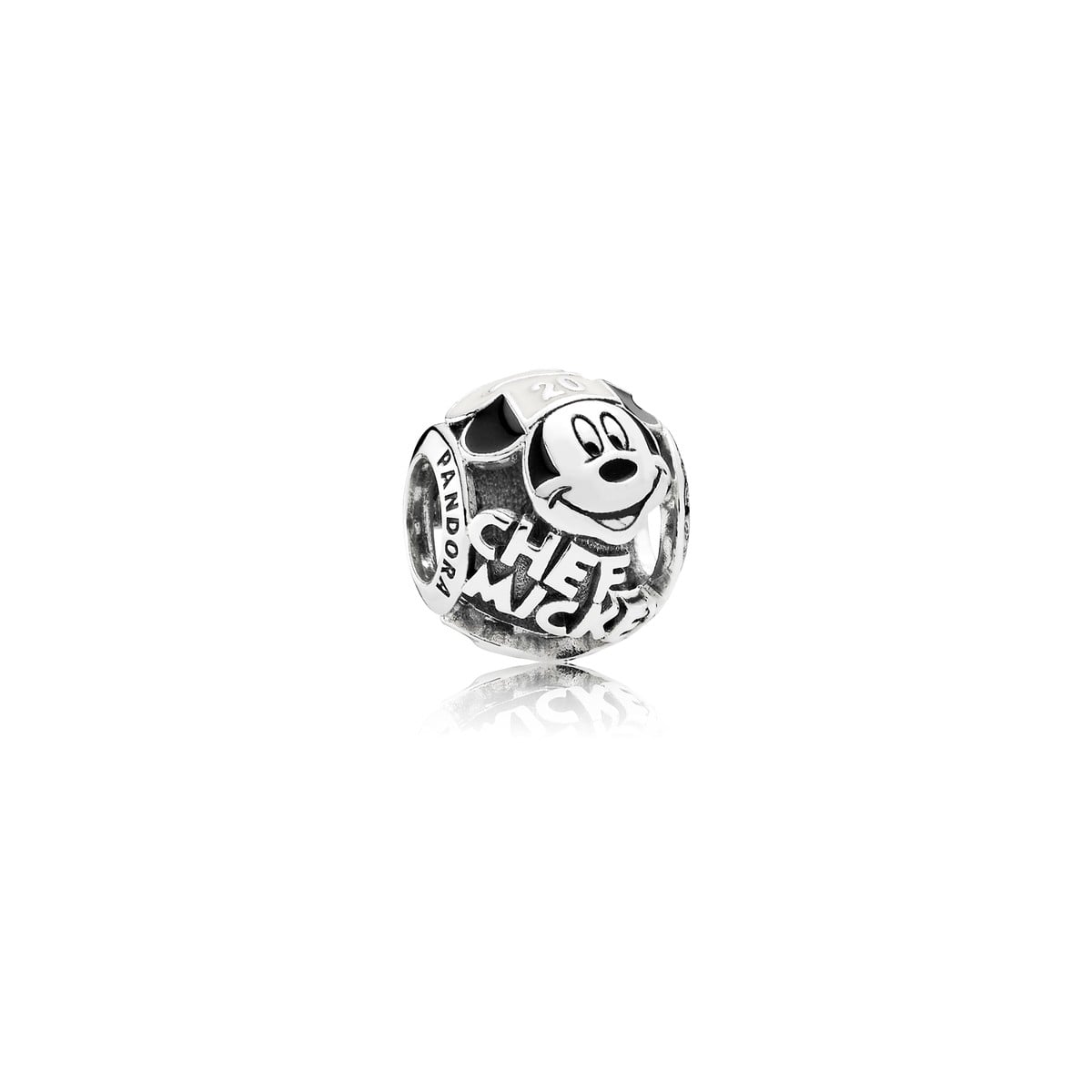 Disney Epcot Silver Charm with White and Black Enamel