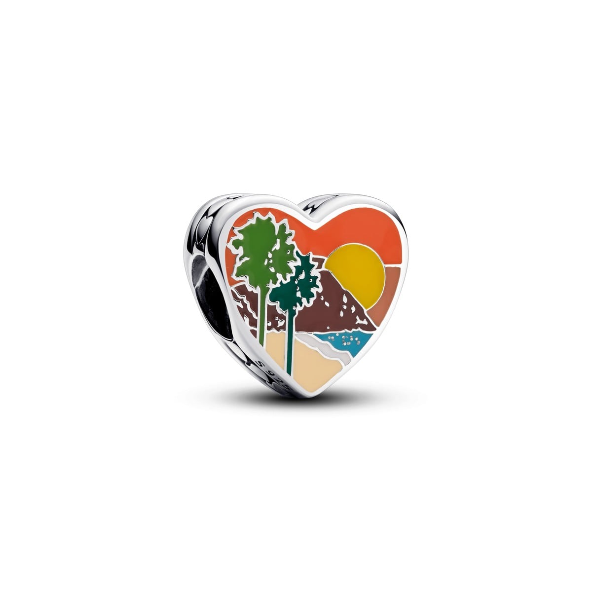 Palm Beach Sunset Heart Charm