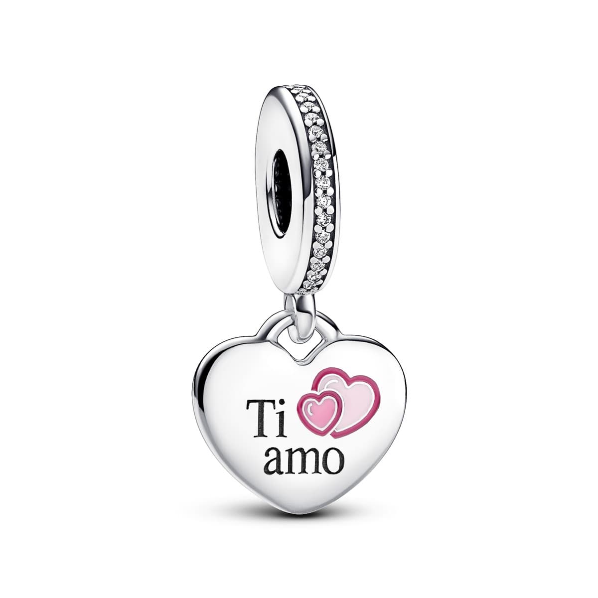 Pandora Ti Amo Engravable Heart Dangle Charm 792017CZ_E016 — Foto 1 von 1