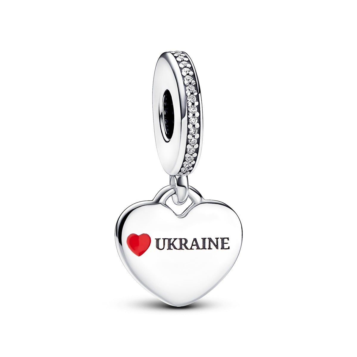 Ukraine Heart Dangle Charm