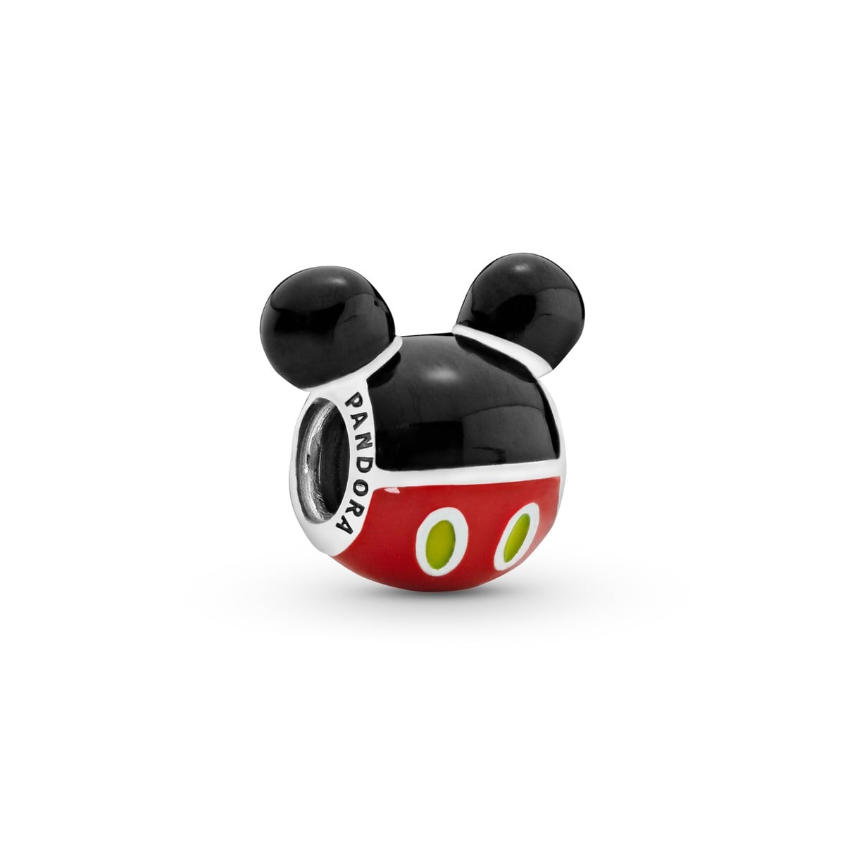 Disney Mickey Silver Charm with Black, Red and Yellow Enamel