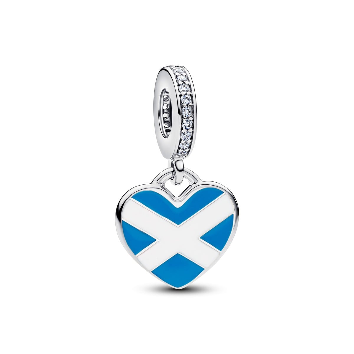 Scotland Flag Heart Dangle Charm