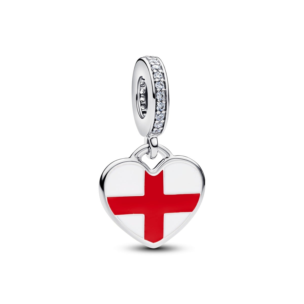 England Flag Heart Dangle Charm