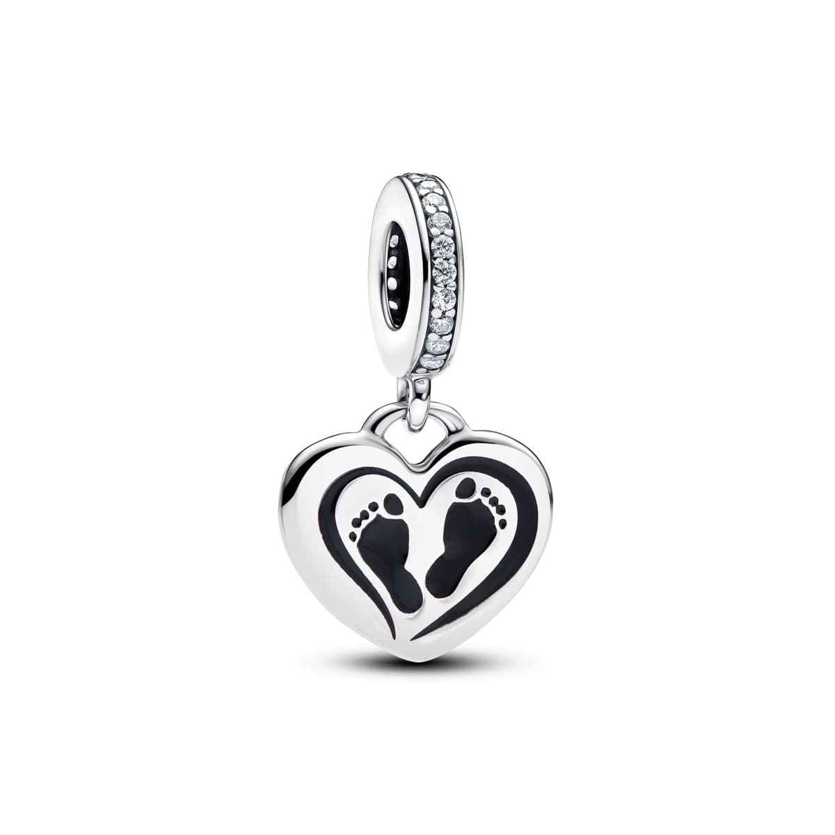 Pandora Baby Footprints Heart Dangle Charm 793926C01_E015 — photo 1 of 1