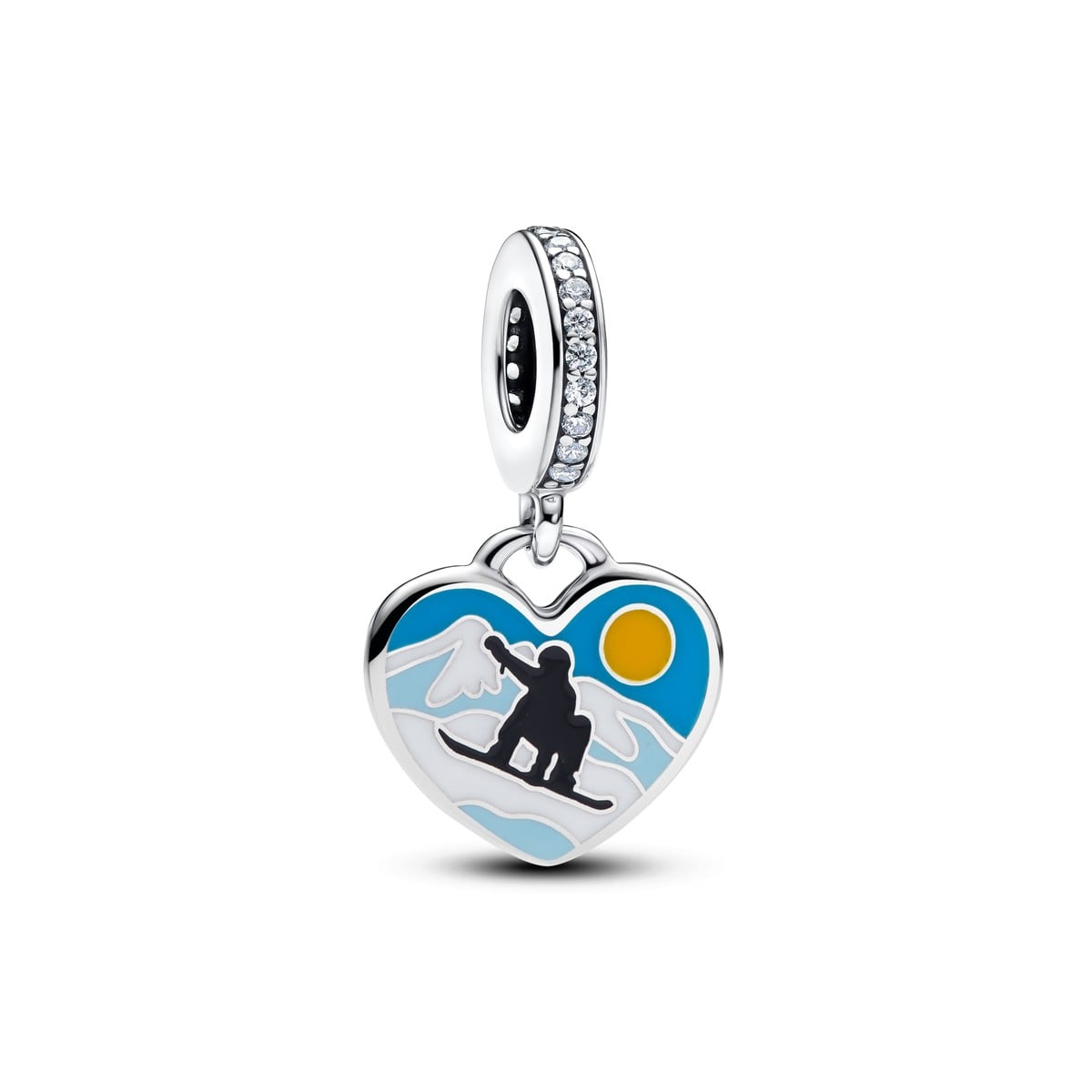 Snowboarder Heart Dangle Charm