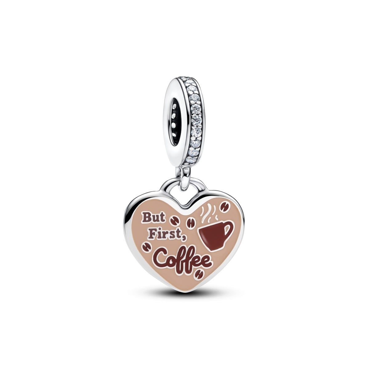 But First Coffee Heart Dangle Charm
