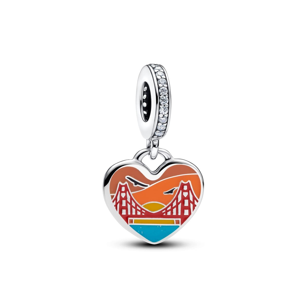 San Francisco Golden Gate Heart Dangle Charm
