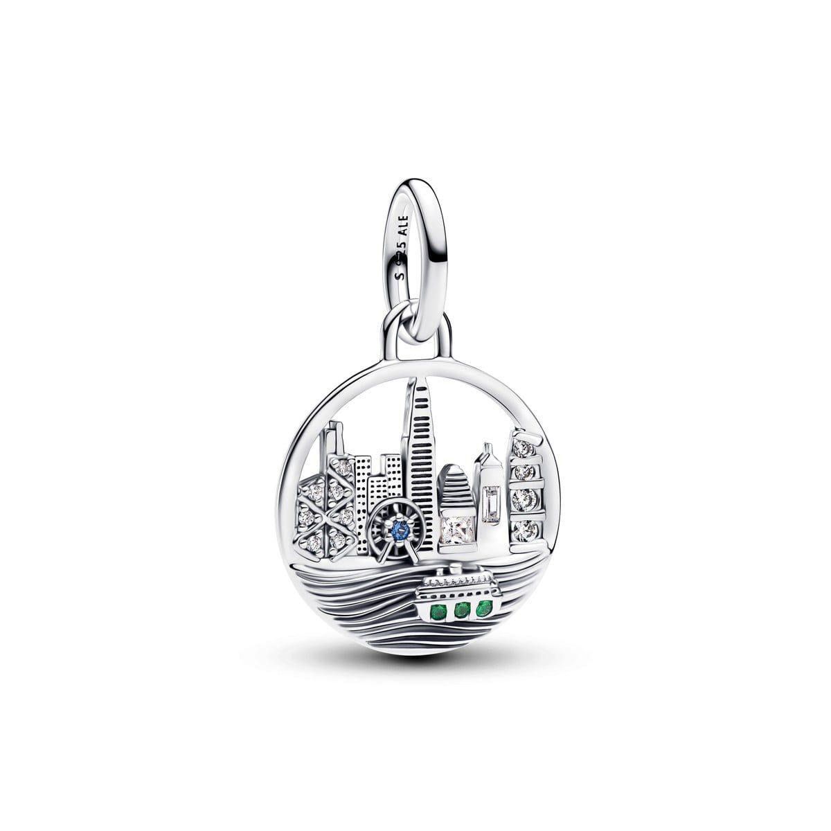 City Skyline Globe Medallion Charm