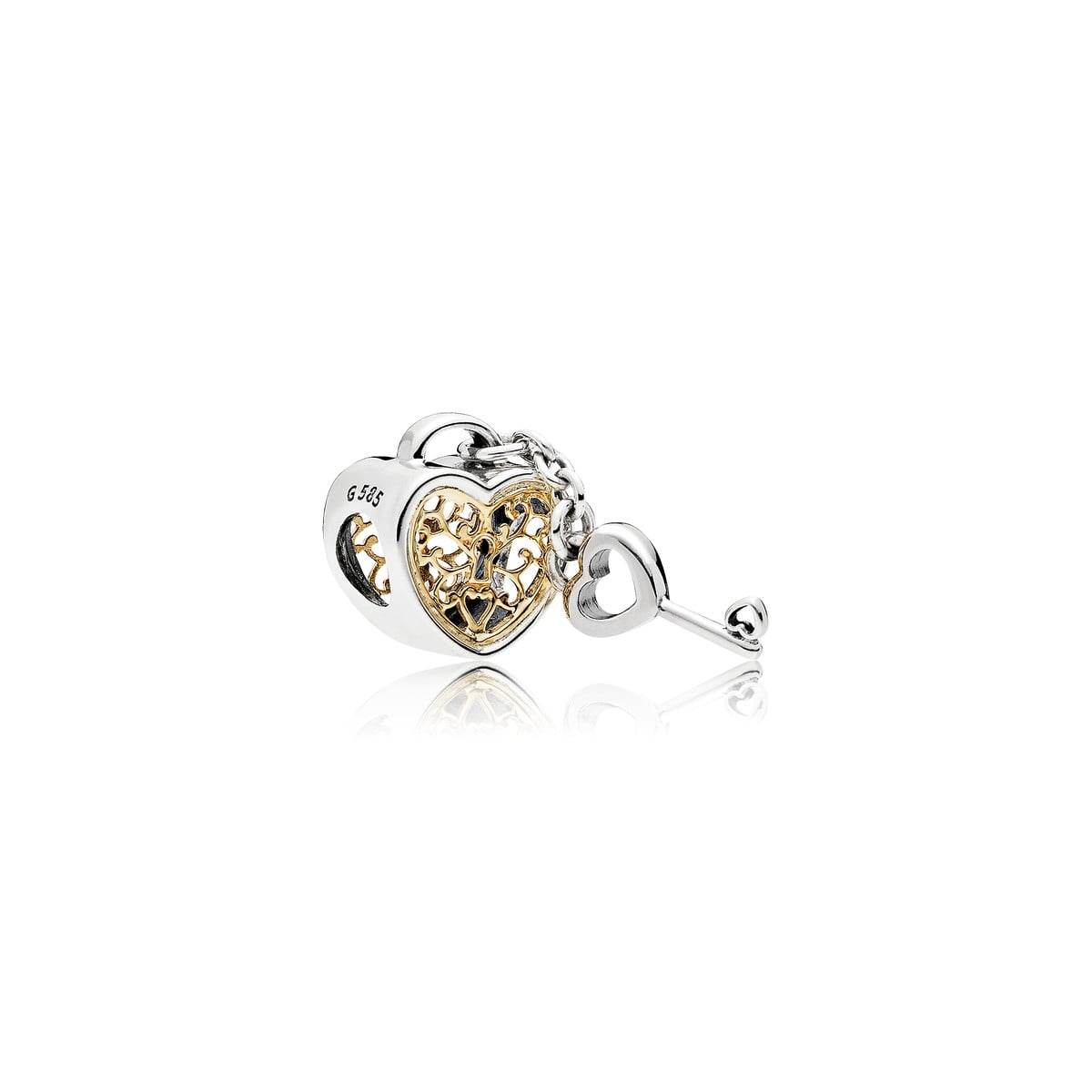 Padlock Heart and Key Charm