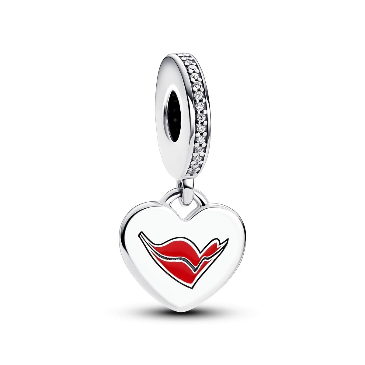 Red Lips Heart Dangle Charm