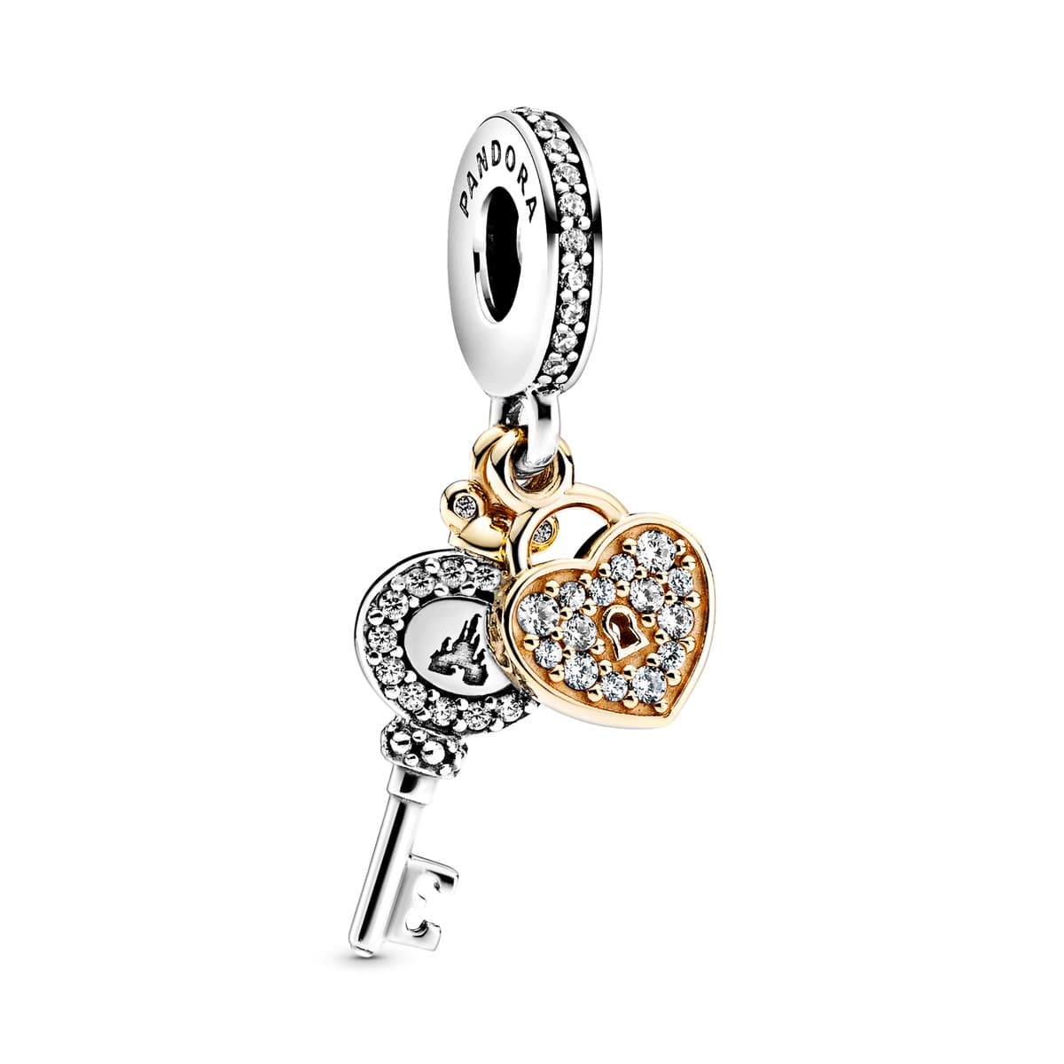 Pandora Disney Parks Two-Tone Castle Key Dangle Charm 798794C01 798794 — photo 1 of 1