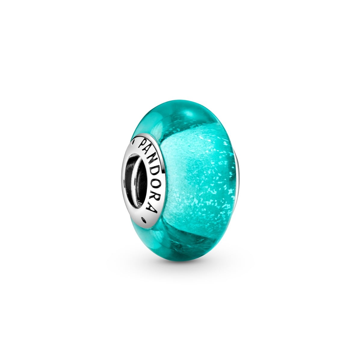 Glittering Teal Murano Glass Charm